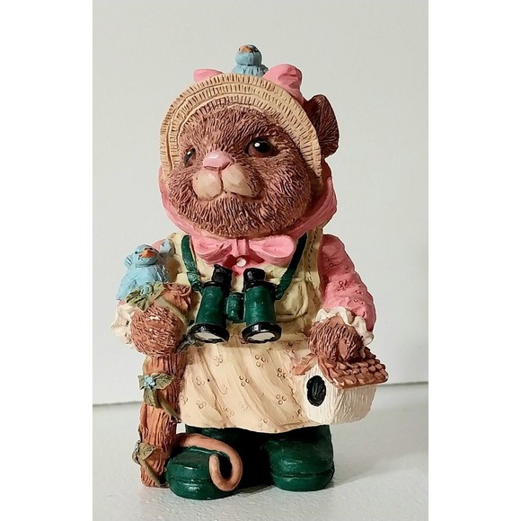 Nature Mouse Bluebirds Binoculars Walking Resin Figurine EUC Collectible Display - Picture 1 of 12